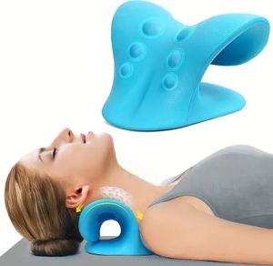 MCBOSON Nackenstrecker, Nacken- Und Schulterentspanner, Neck Pain Relief, Nackenstütze zur Nackenentspannung, Halswirbelsäule strecken, (Blau)