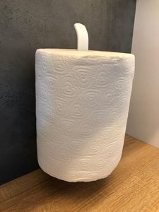 Küchenrollenhalter Weiß 28 cm Selbstklebend - Praktisch Rollenhalter ohne Bohren - Paper Towel Holder