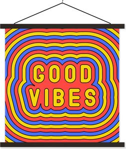 MuchoWow® Textilposter Zitat - Vintage - Retro 90x90 cm mit schwarzem Rahmen - Magnetisches