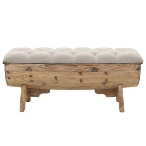 vidaXL Aufbewahrungsbank Massivholz und Stoff  103 x 51 x 44 cm