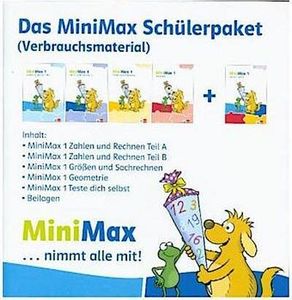 MiniMax 1. Schülerpaket (4 Themenhefte: Zahlen und Rechnen A, Zahlen und Rechnen B, Größen und Sachrechnen, Geometrie) - Verbrauchsmaterial Klasse 1