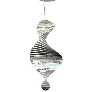 Wind Chime 3D -Form 360 Grad rotierende kreative hängende Windspinner Pendell Home Decor für Hochzeit-Silber