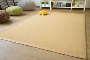 Steffensmeier Sisal Naturfaser Teppich Brazil mit Bordüre Farbe natur beige  100% Sisal, Größe: 200x290 cm