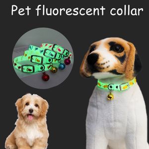6 Stück Hundehalsband mit Glocke Leuchtende Halskette für Katzen Hunde Haustier Welpenhalsbänder