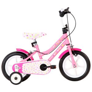 Kinderfahrräder CLORIS, Hochwertigen Kinderfahrrad für Jungen - Jungenfahrrad 12 Zoll Weiß und Rosa