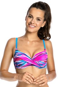 Gaia dame bikini bh push-up bunt gemustert schaumstoff bademode sommer 009p jawa, blau, 70i