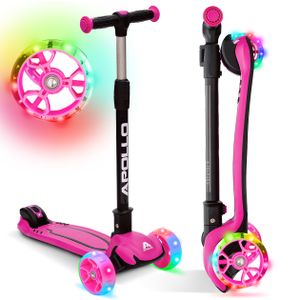 Apollo Kinderscooter KidsPro4 LED Roller - Pink