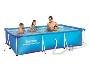 Bestway Frame Pool Deluxe Splash-Steel Pro 300 x 200 x 66 cm, mit Ablassventil, 3300 l