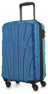 Suitline - Handgepäck Koffer Trolley Rollkoffer Reisekoffer, Koffer 4 Rollen, TSA, 55 cm, 34 Liter, 100% ABS Matt,Cyanblau