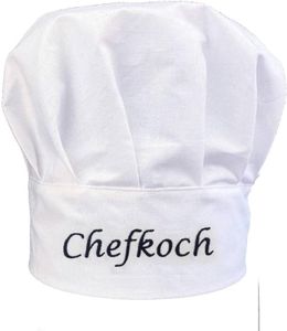 Chefkoch Kochmütze Uni Kochmütze aus Baumwolle Küche Hotel Restaurant Gastro-Hüte Einstellbar für Männer, Frauen Kochen Weiß