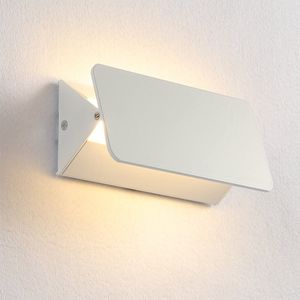 Wandleuchte LED Wandlampe Innen Modern Nachtlampe Flurlampe mit Verstellarem Lichtwinkel für Treppenhaus Treppe Flur Wohnzimmer Schlafzimmer Weiß [Energieklasse A++]