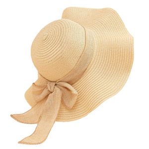 Vivi Idee® Sonnenhut Strohhut Damen faltbar Sommerhut Sonnenmütze Strandhut Straw hat Einheitgröße (Beige)