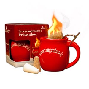 Feuerzangentasse 1er-Set | rot | Feuerzangenbowle-Set | Präsentbox