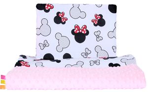 Minky Baby Kinderwagenset Kuscheldecke Kinder Decke Kissen 50 x70 cm 3. Minnie + Rosa