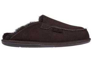 Vanuba - Pánske papuče Awassi Modern Slippers Genuine Leather Lambskin Natural Wool M003 Brown, Veľkosť 41 EU