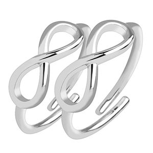 Fingerspitzenring Midi Knöchel Ring Nagelring Zehenring Infinity Unendlichkeit silber