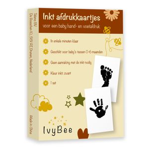 IvyBee Baby Handabdruck und Fußabdruck Fotokarte - Baby Geschenk - Gipsabdruck Alternative - Leicht zu reinigen - inkl. 2 weißen Karten - Baby abdruck