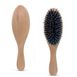 hair2heart Haarbürste Extensions Bürste Pneumatikbürste aus Holz mit Borsten, 22.5cm