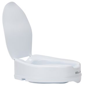SWANEW Toilettensitzerhöhung WC-Sitze Abnehmbaren für bis 150kg mit Deckel Senioren Erhöhung 10cm