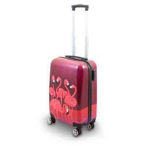Motiv Koffer Flamingo Handgepäck Reisekoffer 4 Rollen Trolley 58 cm Bowatex