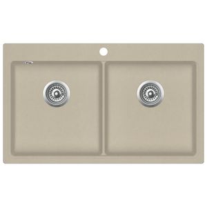 Granitspüle Doppelbecken Beige Hohe Qualität