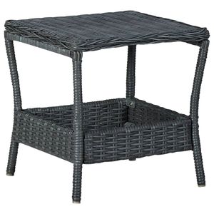 vidaXL Záhradný stôl Dark Grey 45x45x46,5 cm Poly ratan