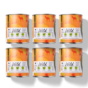 Favly Wild mit Amaranth, Brokkoli & Leinöl – 6×800 g Nassfutter für Hunde