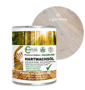 Contura 750ml. FARBIGES Hartwachsöl Colorline Premium Hartwachs - 09 Light White
