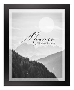 Bilderrahmen Monaco - 70x90 cm, Schwarz MattNachbildung, 1 mm Kunstglas klar