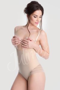 Julimex Damen Body Miederslip 119, Farbe: Beige, Große: L