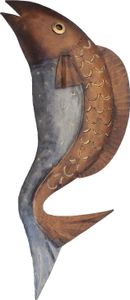 Wanddeko Metall Fisch Zierfisch Wandbild Deko Maritim Garten Figur Skulptur