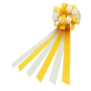 Oblique Unique Geschenkschleife mit Geschenkband Groß Deko Schleifen - gold silber