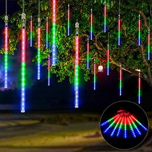 192 LED Eiszapfen Lichterkette Meteorschauer Regen Lichter Innen Außen Garten Weihnachten Deko, Bunt, 30cm