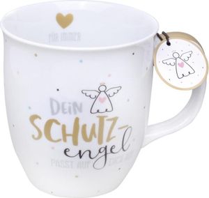 Tasse Schutzengel mit Mattgold, mit Innen- und Henkeldruck