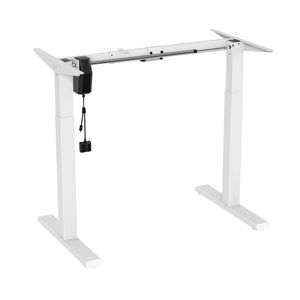 Sitz-Steh-Schreibtisch Tischgestell Elektrisch Höhenverstellbarer Schreibtisch max. Höhe 123 cm Touchpanel Bürotisch bis 70kg ohne Tischplatte Weiß