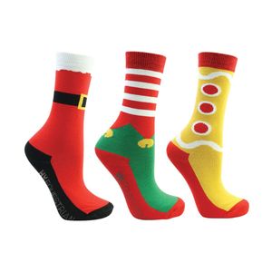 Hy - Dětské ponožky "Festive Feet" - vánoční design (3 balení) BZ5245 (31 EU - 37 EU) (červená/zelená/žlutá)