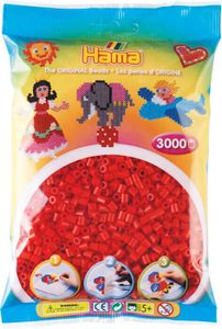 Hama Beutel mit 3.000 Bügelperlen : rot Farbe: rot