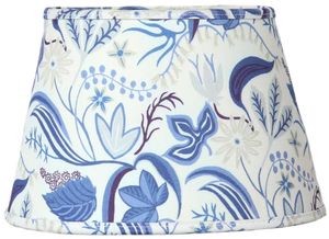 PR Home Indi Gemustert Lampenschirm blau Blumen Motiv oval mit Federhalterung 20x15x13cm