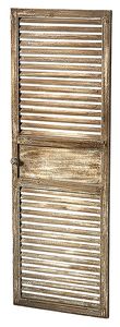 Kobolo Dekoratívne okenicové dvere s lištami - 40x115 cm - Vintage - sivá biela