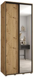MEBLE KRYSPOL Davos 3 Schrank, zwei Türen - 235,2x110x45 cm - Artisan  Artisan Schwarz