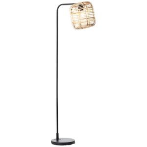 BRILLIANT Lampe, Crosstown Standleuchte 1flg holz hell/schwarz, Metall/Bambus, 1x A60, E27, 40W,Normallampen (nicht enthalten)