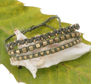 Perlenarmband, Makramee Armband, Herren Armband - Olivgrün, 2*15*0,5 cm, Armreifen & Armbänder Modeschmuck