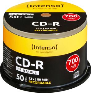 Intenso - 50 x CD-R - 700 MB (80 min) 52x - povrch potlačiteľný atramentovou tlačou - vreteno