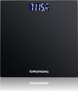 Grundig Digitální koupelnová váha - koupelnová váha do 180 kg - přesnost do 500 g - s digitálním displejem - černá - skleněná