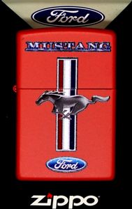 Zippo Ford Mustang | Červený Design | Větruvzdorný Benzínový Zapalovač