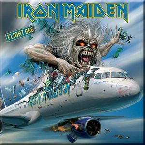 Iron Maiden - pohľadnica "Flight 666" RO7744 (jedna veľkosť) (modrá/biela/sivá)