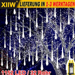 1152 LED Meteorschauer Lichterregen Schneefall Eiszapfen Lichterkette Weihnachts Xmas