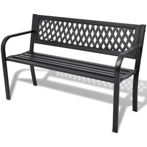 vidaXL Záhradná lavička 118 cm oceľová čierna
