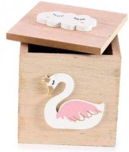 Holz Box Schwan blank mit Deckel Aufbewahrungsbox Stiftbox Geschenkbox Schmuckbox
