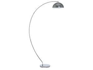 BELIANI Stehlampe Silber Metall 188 cm verchromt runder Schirm geschwungen Bogenform langes Kabel mit Schalter Bogenlampe Industrie Look Wohnzimmer